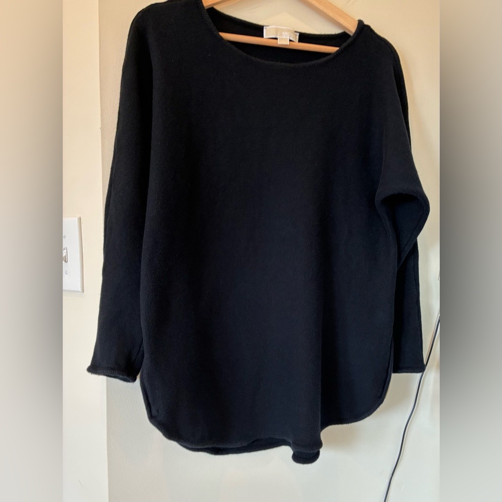 Michael Kors Black Side Zipper Long Sleeve Sweater size L